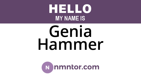 Genia Hammer
