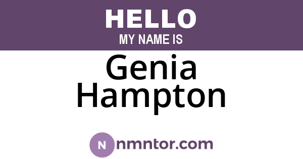 Genia Hampton