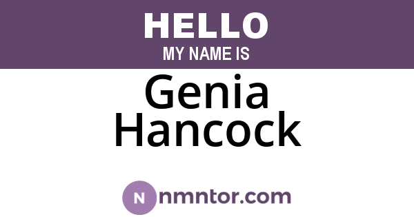 Genia Hancock