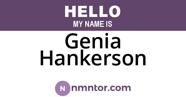 Genia Hankerson