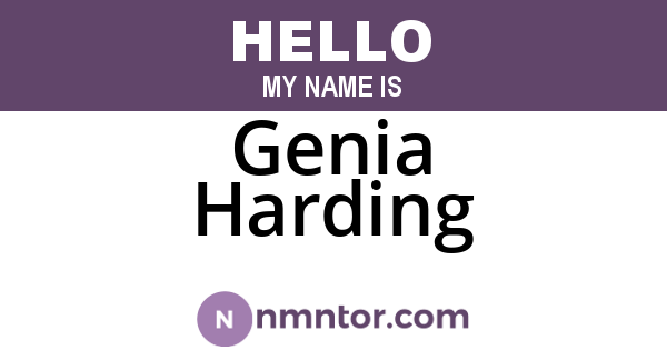 Genia Harding