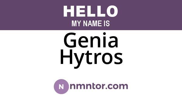 Genia Hytros