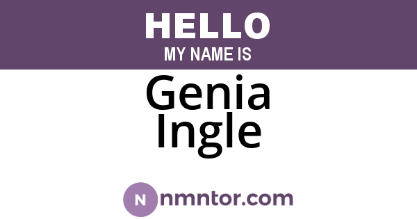 Genia Ingle