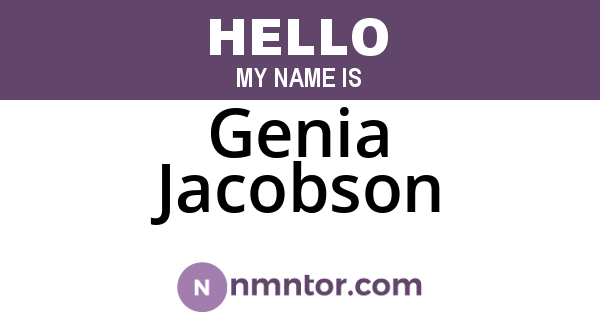 Genia Jacobson