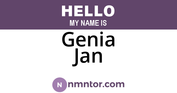 Genia Jan