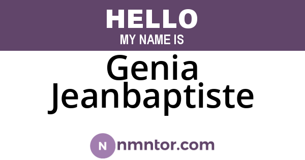 Genia Jeanbaptiste