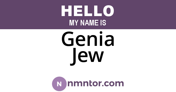 Genia Jew