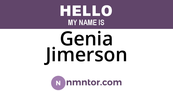 Genia Jimerson