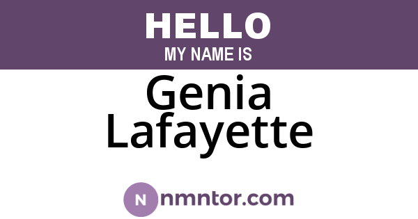Genia Lafayette