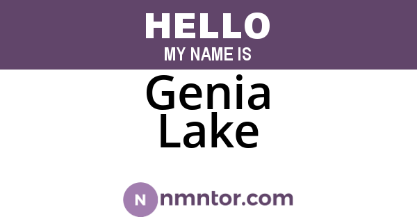Genia Lake