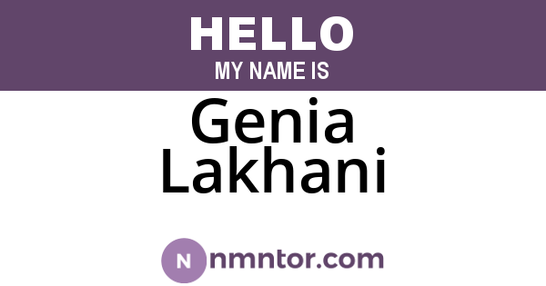 Genia Lakhani