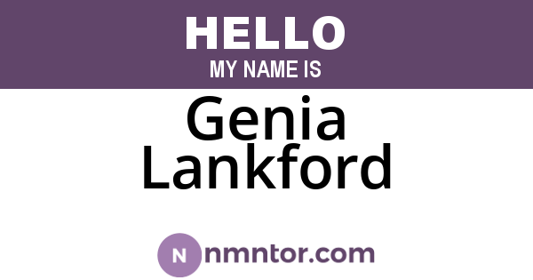 Genia Lankford