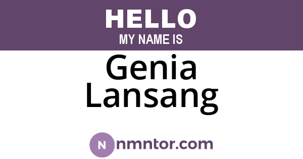 Genia Lansang