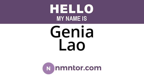 Genia Lao