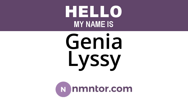 Genia Lyssy