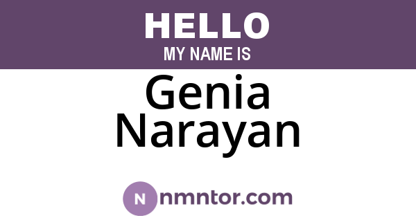 Genia Narayan