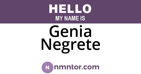 Genia Negrete