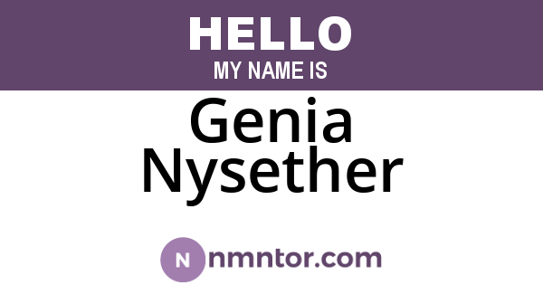 Genia Nysether