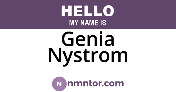 Genia Nystrom