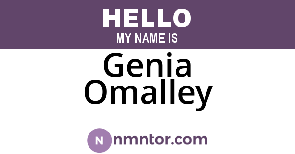 Genia Omalley