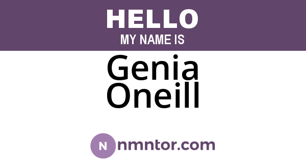 Genia Oneill