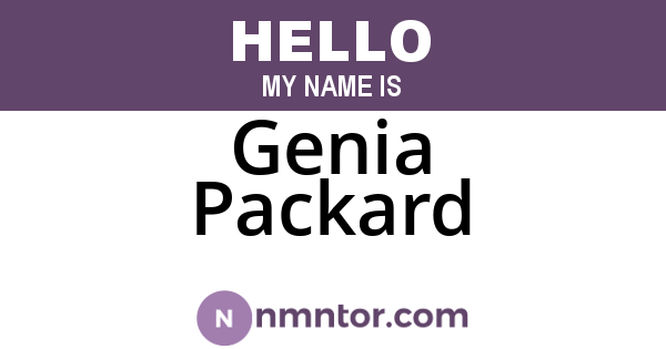 Genia Packard