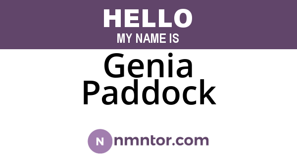 Genia Paddock