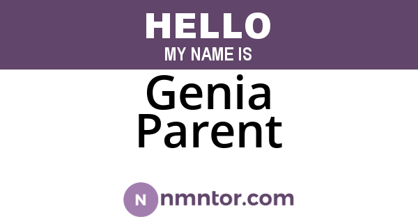 Genia Parent