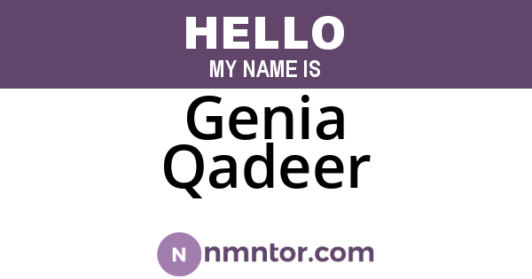 Genia Qadeer