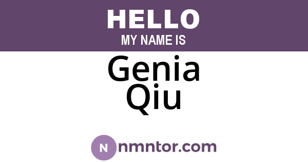 Genia Qiu