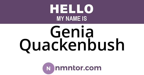 Genia Quackenbush