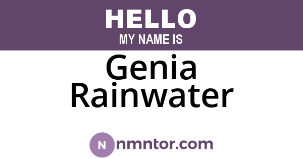 Genia Rainwater