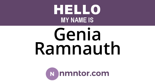 Genia Ramnauth