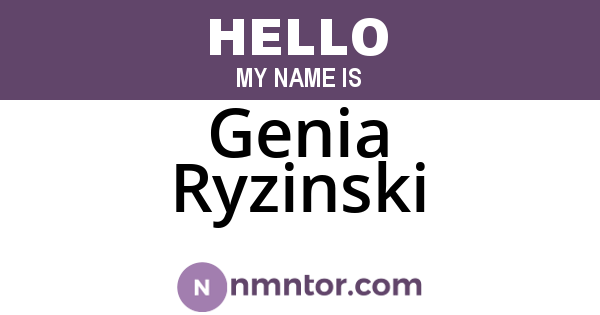 Genia Ryzinski