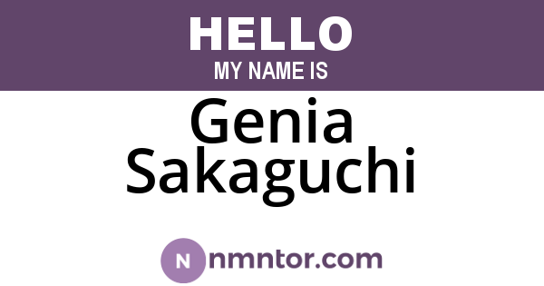 Genia Sakaguchi