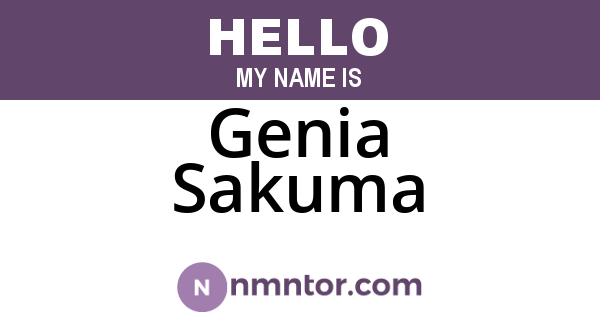 Genia Sakuma