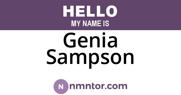 Genia Sampson