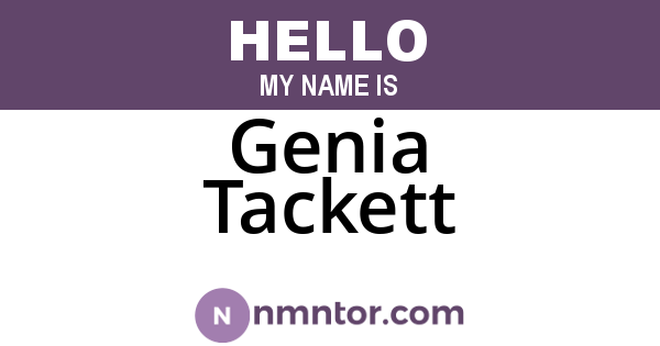 Genia Tackett
