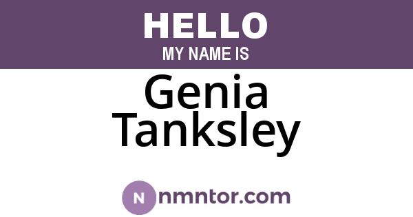 Genia Tanksley
