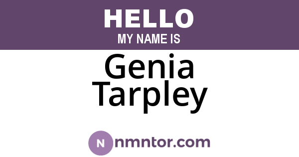 Genia Tarpley