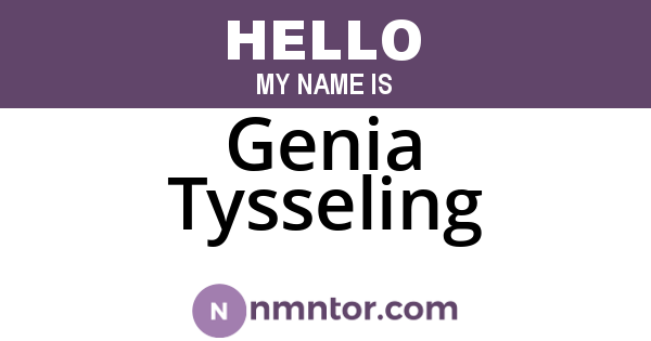 Genia Tysseling