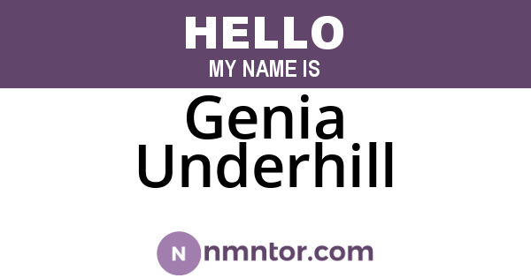 Genia Underhill