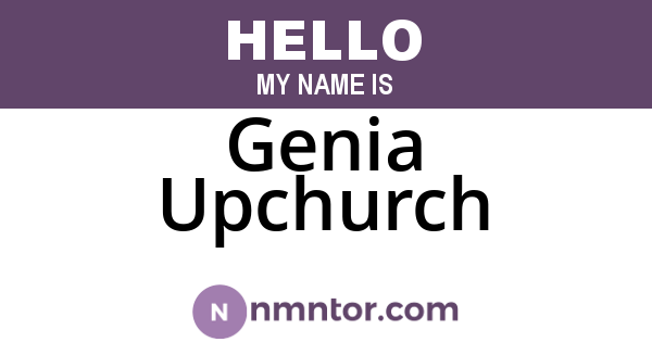 Genia Upchurch