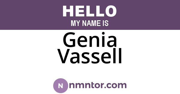 Genia Vassell