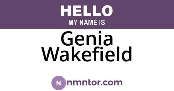 Genia Wakefield