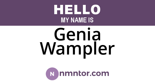 Genia Wampler