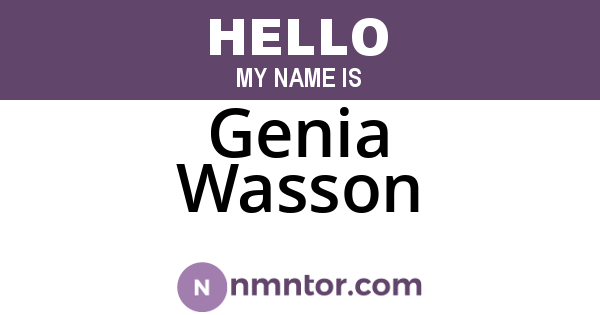 Genia Wasson
