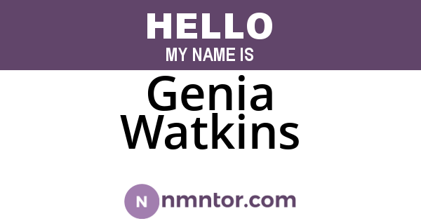 Genia Watkins
