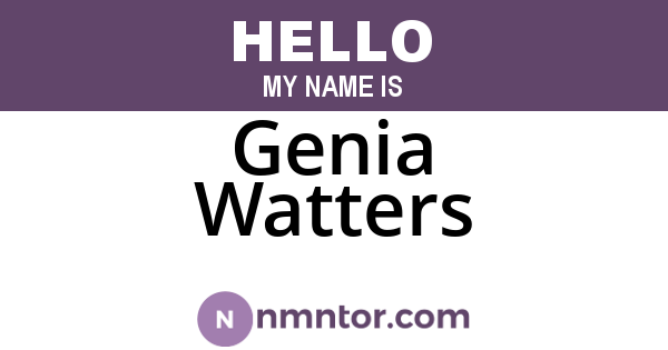 Genia Watters