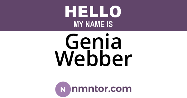 Genia Webber